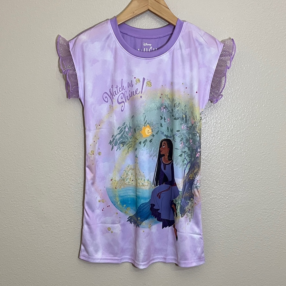 NWT Disney Wish Watch Us Shine Lavender Nightgown Pajamas - Picture 1 of 11